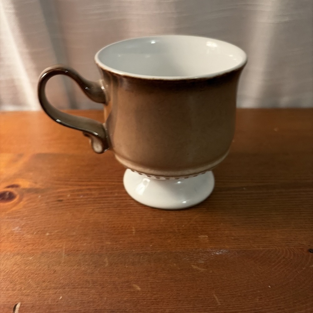 Vtg. Denby Langley SEVILLE 8 oz Footed Coffee Mug England Tea Cups Brown